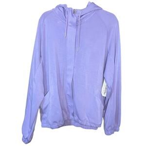 Isabella Active Wear Hooded Bomber Jacket Viola Purple Size 2X